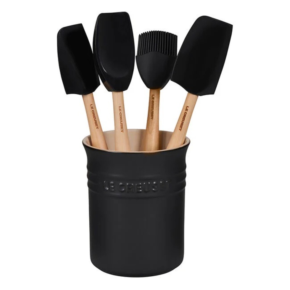 Le Creuset Black Utensil Set with Holder